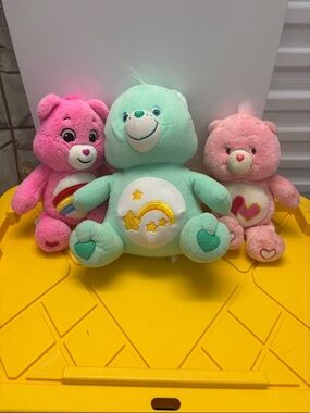 Care Bears Plush Trio - Mint Green & Pink Bears bundle